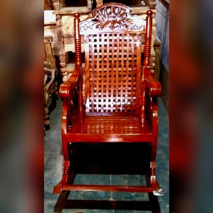 Carved Lattice Rocking Chair